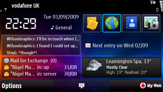 Home screen landscape